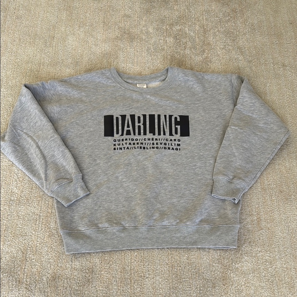 Abercrombie & Fitch Oversized Gray Hoodie Size M - Picture 2 of 9